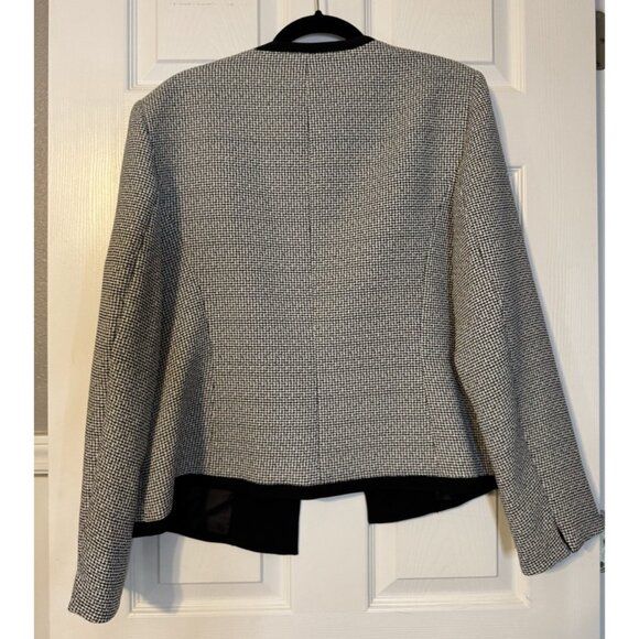 Kasper Separates Suit Jacket Blazer 16 Black White Classic Open Stretch - Picture 13 of 15